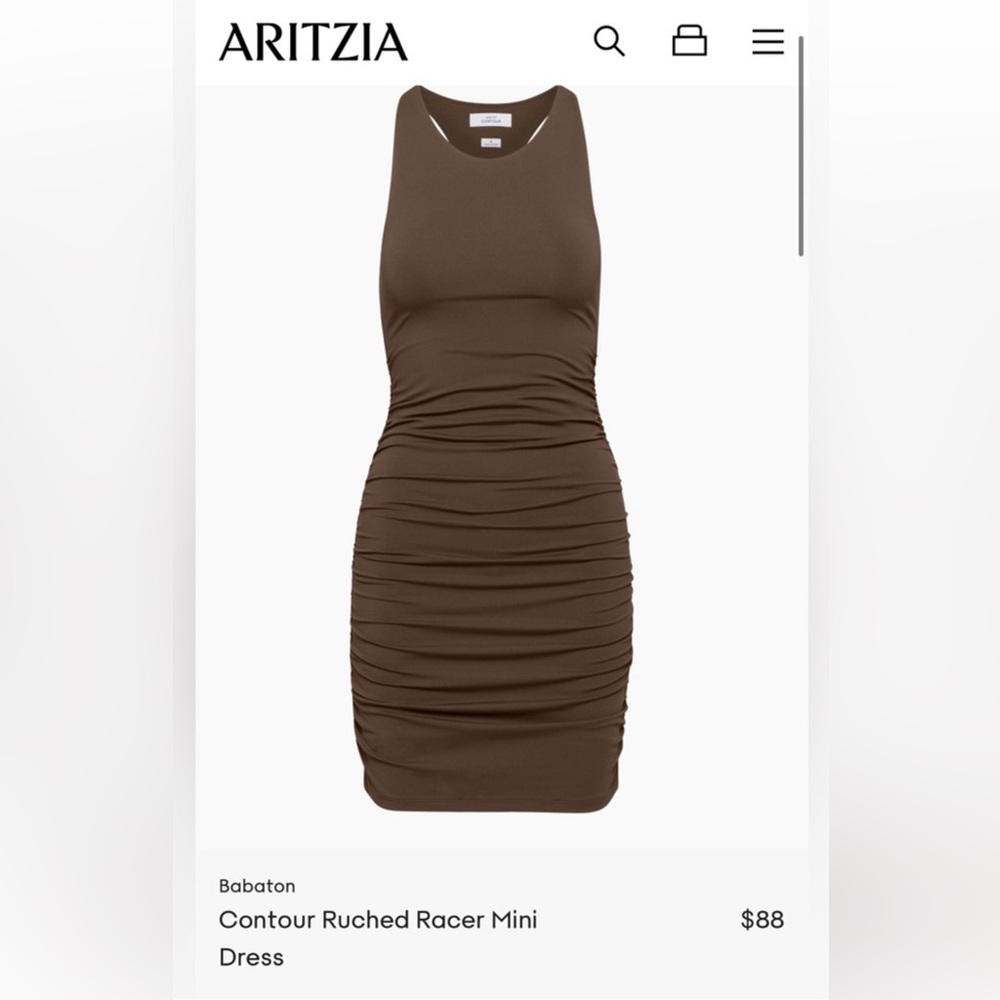 Aritzia Babaton Contour Ruched Racer Mini Dress